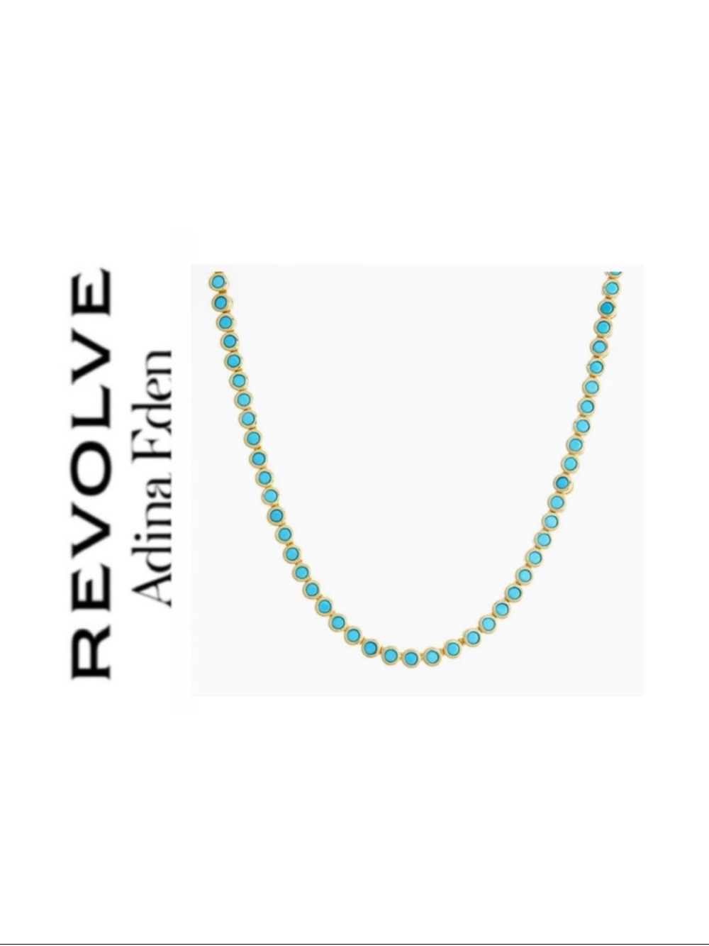 Revolve x Adina Eden Turquoise CZ Bezel Tennis Necklace